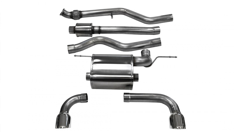 Corsa Performance 3.0in. Cat-Back Touring Dual Rear Exit Exhaust 3.5in. Polished Tips 12-18 BMW 335i F30 Sedan RWD - 14937