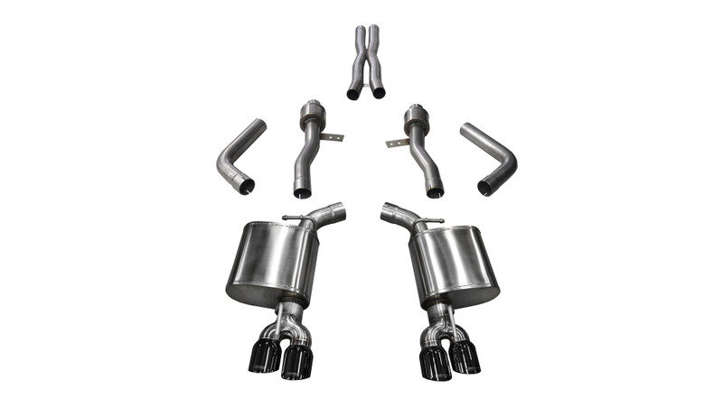 Corsa Performance 2.75in. Cat-Back Sport Dual Rear Exit Exhaust 3.5in. Black Tips 15-Present Dodge Challenger SRT 392/R/T Scat Pack/SRT Hellcat 6.2L/6.4L V8 - 14987BLK