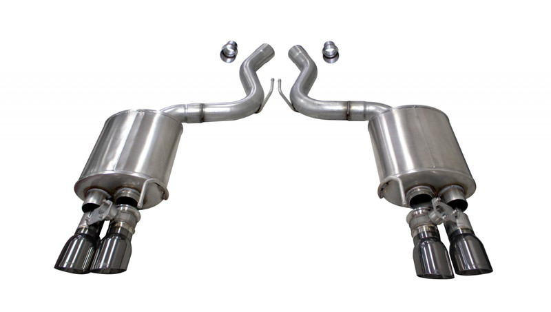 Corsa Performance 3.0in. Valved Axle-Back Sport Dual Exhaust Gunmetal 4.0in. Tips 18-Present Mustang GT Fastback Active Valves 5.0L V8 - 21002GNM