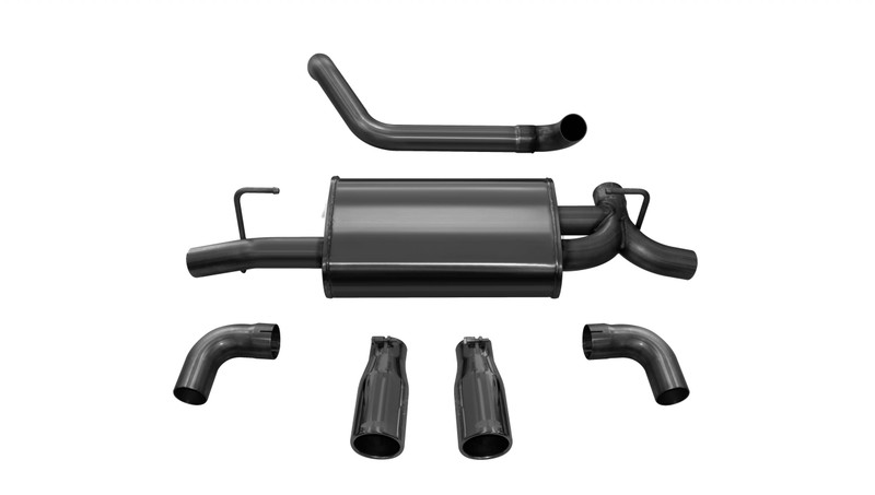Corsa Performance Jeep JL Axle Back Exhaust 2.5in. Dual Rear Exit W/Rolled 3.5in. Tips 18 Wrangler JL Sport Black - 21014BLK