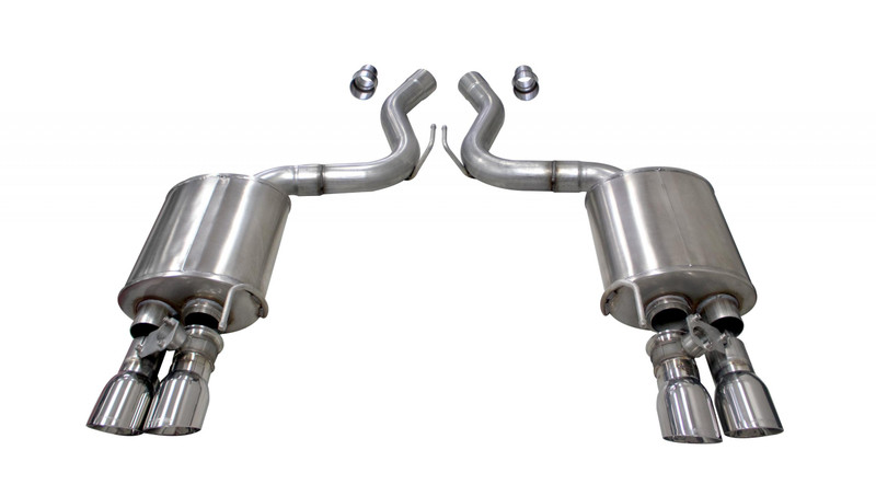 Corsa Performance 3.0in. Valved Axle-Back Sport Dual Exhaust Polished 4.0in. Tips 18-Present Mustang GT Fastback Active Valves 5.0L V8 - 21002