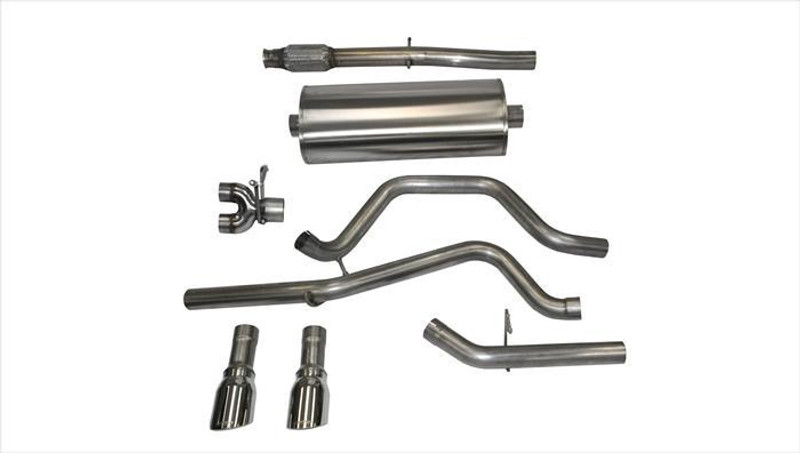 Corsa Performance 3.0in. Cat-Back Sport Dual Rear Exit Exhaust 4.0in. Polished Tips 14-Present Silverado/Sierra/Denali 5.3L V8 - 14870