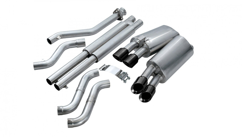 Corsa Performance 2.5in. Cat-Back Sport Dual Exhaust Black 3.5in. Tips 90-95 Corvette C4 ZR1 5.7L V8 LT5 - 14117BLK