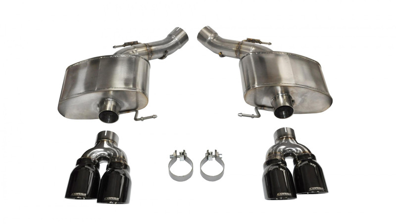Corsa Performance 3.0in. Axle-Back Sport Dual Exhaust 4.0in. Black Tips 12-18 BMW M6 F Coupe/Convertible 4.4L V8 - 14929BLK