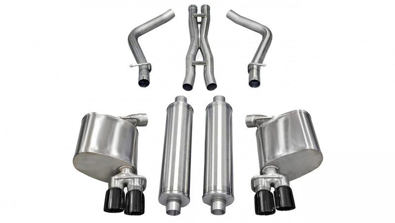 Corsa Performance 2.5in. Cat-Back Sport Dual Rear Exhaust 3.0in. Black Tips 11-14 Dodge Charger R/T 5.7L V8 - 14525BLK