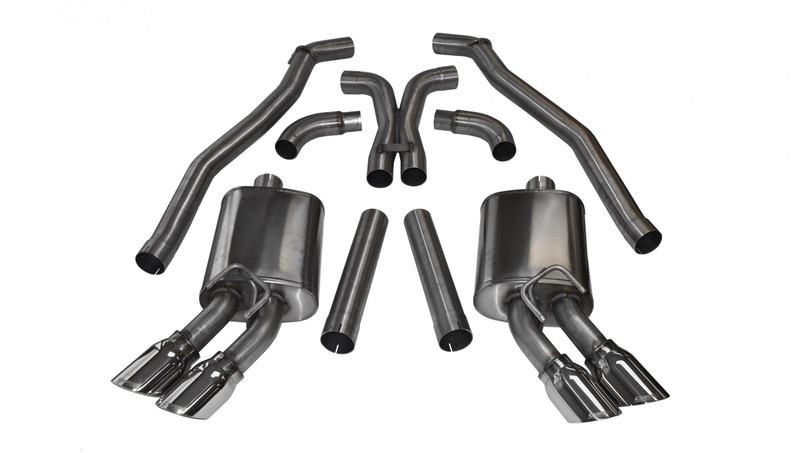 Corsa Performance 3.0in. Cat-Back Plus X-Pipe Sport Exhaust Dual Rear Exit 4.0in. Polished Tips 12-15 Chevy Camaro ZL1 Coupe 6.2L V8 - 14971