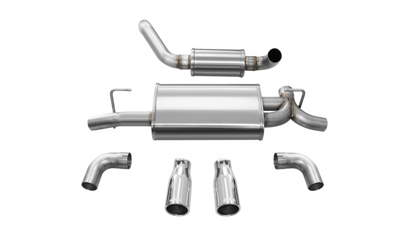 Corsa Performance Jeep JL Axle Back Exhaust 2.5in. Dual Rear Exit W/Rolled 3.5in. Tips 18 Wrangler JL Touring Polished - 21016