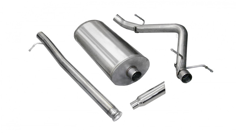 Corsa Performance 3.0in. Cat-Back Sport Single Side Exit Exhaust 4.0in. Slash Cut Polished Tip 07-09 Silverado/Sierra Denali 1500 6.2L V8 - 24514