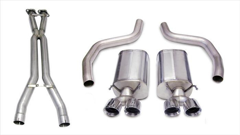 Corsa Performance 3.0in. Cat-Back Sport Dual Exhaust Twin 4.0in. Polished Tips 06-11 Corvette Z06 7.0L ZR1 6.2L - 14164CB1