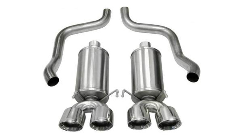 Corsa Performance Corvette 2.5in. Axle-Back Dual Rear Exit with Twin 4.5in. Polished Pro-Series Tips Xtreme Sound 05-07 Corvette 6.0 Liter - 21010