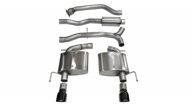 Corsa Performance 3.0in. Cat-Back Sport Dual Rear Exit Exhaust 4.0in. Black Tips 13-19 Cadillac ATS Sedan/Coupe Auto Trans 2.0L Turbo - 14888BLK