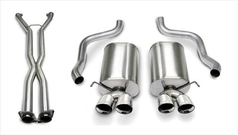 Corsa Performance 2.5in. Cat-Back Sport Dual Exhaust Polished 3.5in. Tips 05-08 Corvette Manual/A4 Auto Trans 6.0L/6.2L - 14169CB4