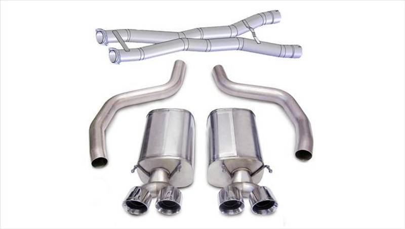 Corsa Performance 3.0in. Cat-Back Sport Dual Exhaust Twin 4.0in. Polished Tips 12-13 Corvette Z06 7.0L ZR1 6.2L - 14164CB3