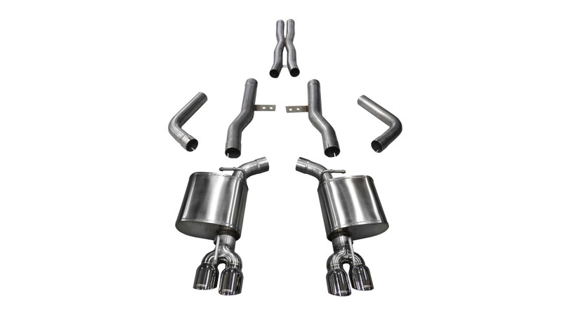 Corsa Performance Challenger Cat Back Exhaust 17-18 Dodge Challenger 5.7L V8 3.5in. Polished Tip Extreme Sound - 21006