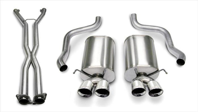 Corsa Performance 2.5in. Cat-Back Xtreme Dual Exhaust Polished 3.5in. Tips 05-08 Corvette A6 Auto Trans 6.0L/6.2L - 14469CB6