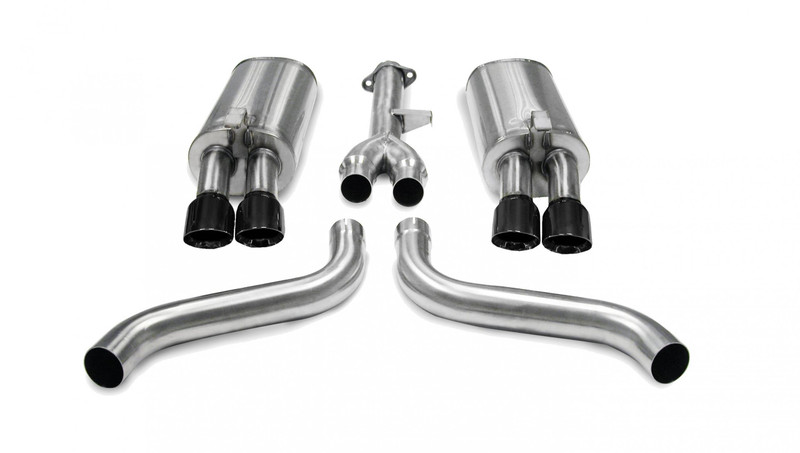 Corsa Performance 2.5in. Cat-Back Sport Dual Exhaust Black 3.5in. Tips 86-91 Corvette C4 5.7L V8 L98 - 14115BLK