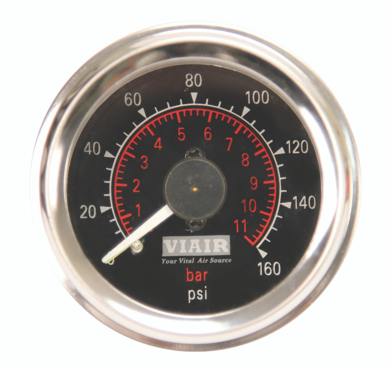 Viair 2" Dual Needle Gauge (Black Face, Illuminated, 160 PSI) - 90082