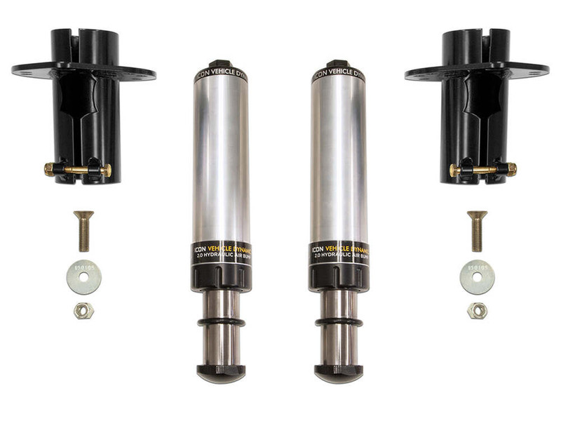 ICON Front, 2.0 Hydraulic Bump Stop Kit for 20-23 Gladiator, 18-23 Jeep JL, 07-18 Jeep JK - 22042