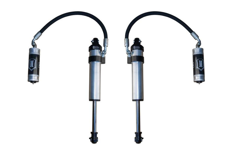 ICON Front, V.S. 2.5 Aluminum Series Shock Absorbers, Long Travel Secondary Shocks, Remote Reservoir, Pair for 03-24 4Runner, 05-23 Tacoma, 07-14 FJ Cruiser - 59703P-CB