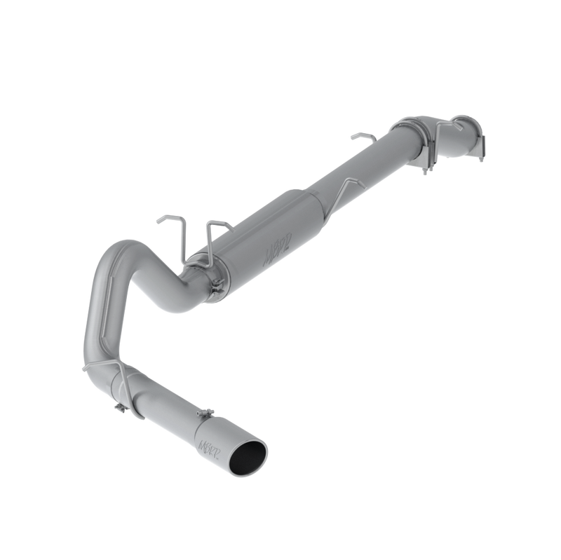 MBRP 4 Inch Cat Back Exhaust System Single Side Stock Cat Exit T409 Stainless Steel For 03-07 Ford F-250/350 6.0L Extended Cab/Crew Cab - S6208409