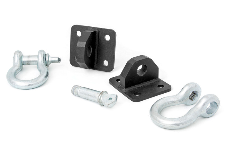 Rough Country D Ring Shackles and Mounts, TJ Stubby, XJ Winch for Jeep Cherokee XJ 84-01/Wrangler TJ 97-06 - 1058