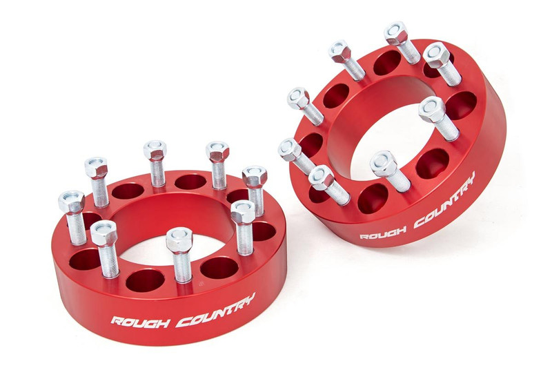 Rough Country 2 in. Wheel Spacers, 8x6.5, Red for Ram 2500/3500 4WD 10-11 - 1099RED