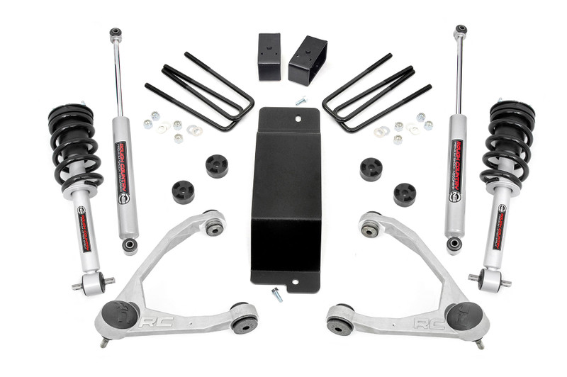 Rough Country 3.5 in. Lift Kit, UCA, N3 Struts for Chevy/GMC Silverado/Sierra 1500 14-18 - 27731