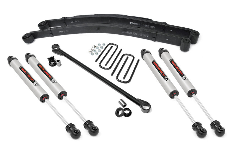 Rough Country 2.5 Inch Ford Leveling Lift Kit w/ V2 Shocks (99-04 F-250/350 4WD) - 48970