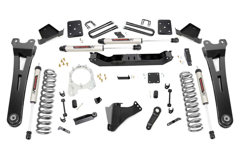 Rough Country 6 in. Lift Kit, R/A, No OVLD, V2 Shocks for Ford F-250/350 Super Duty 14-18 - 55670