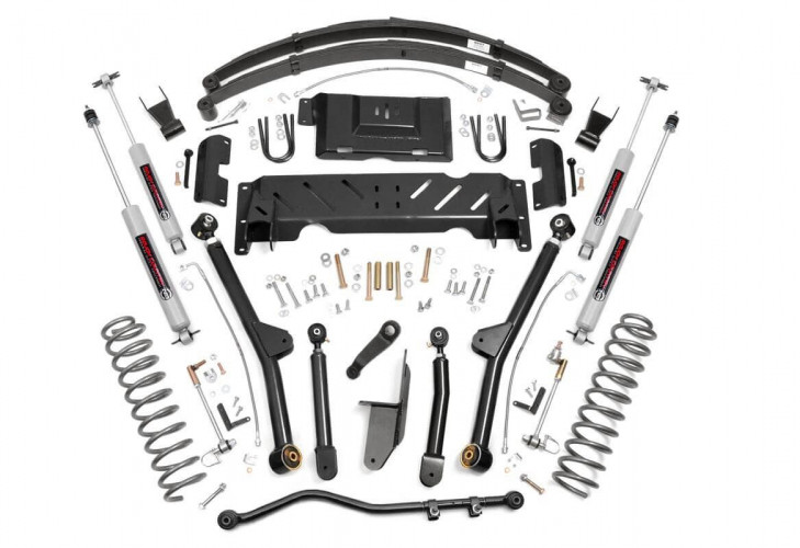Rough Country 6.5 Inch Jeep Long Arm Suspension Lift System 84-01 XJ Cherokee-2.5L/4.0L/NP242 - 61822