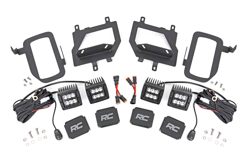 Rough Country LED Light Kit, Fog Mount, Dual, Black, 2 in., Pair, Spot for Ford F-150 14-18 - 70832