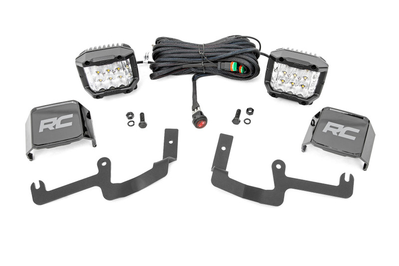 Rough Country LED Light Kit, Ditch Mount, 3 in., Wide for Chevy Silverado 1500 14-18 - 70845