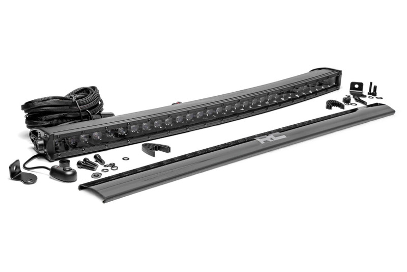 Rough Country Black Series LED Light Bar, 30 in., Curved, Single Row - 72730BL
