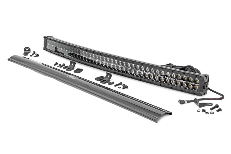 Rough Country Black Series LED Light Bar, 40 in., Curved, Dual Row, w/ White DRL - 72940BD