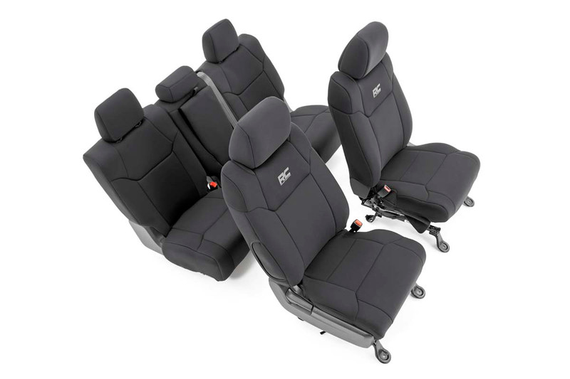 Rough Country Seat Covers, Front w/ Console Cover and Rear for Toyota Tundra 14-21 - 91027A