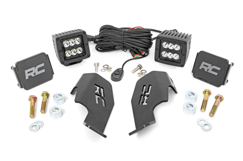 Rough Country LED Light Kit, Cage Mount, 2 in., Pair for Honda Talon/Talon 1000R/Talon 1000X 19-22 - 92032