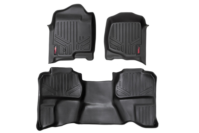 Rough Country Floor Mats, Front/Rear for Chevy/GMC 1500/2500HD 07-14, Extended Cab - M-20712
