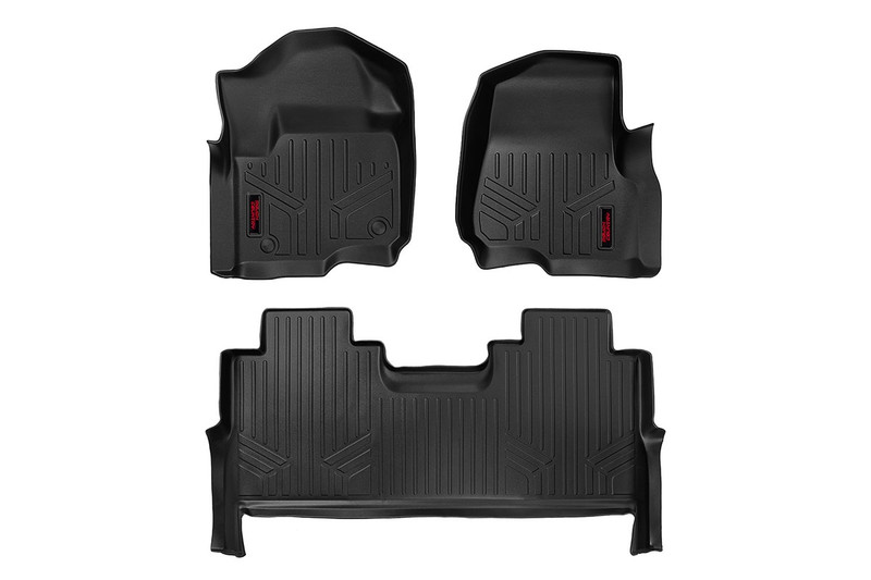 Rough Country Floor Mats, Front/Rear for Ford F-550 Super Duty/Super Duty 17-22 - M-51712