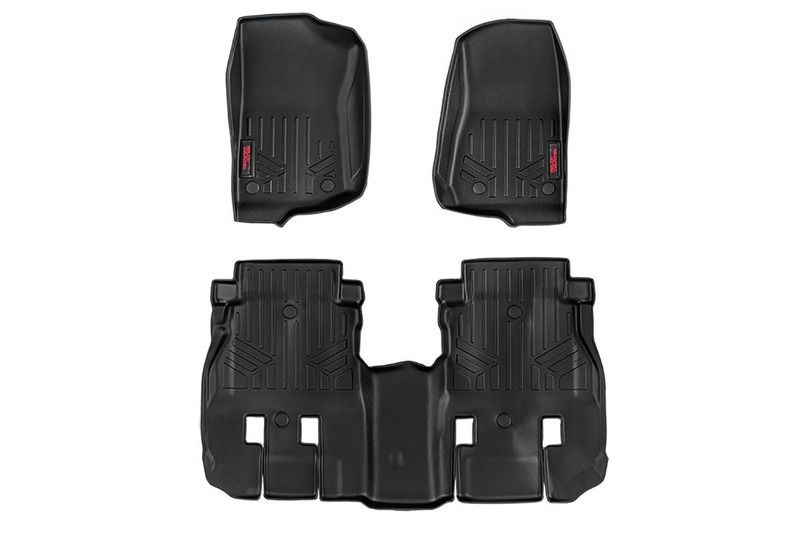 Rough Country Floor Mats, Front/Rear for Jeep Wrangler JL 4WD 18-23, 4 Door - M-60112