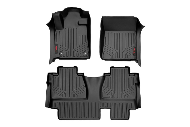 Rough Country Floor Mats, Front/Rear for Toyota Tundra 2WD/4WD 14-21, Extended Cab - M-71413