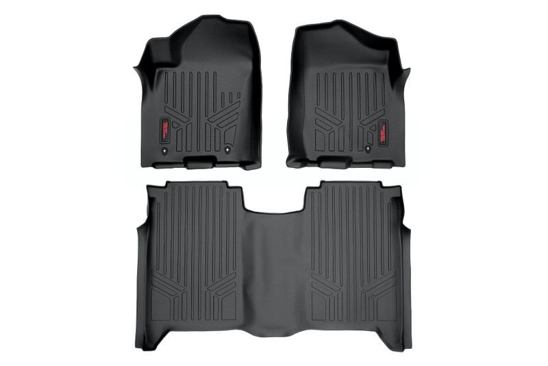 Rough Country Floor Mats, Front/Rear for Nissan Titan 2WD/4WD 04-15, Crew Cab - M-81602