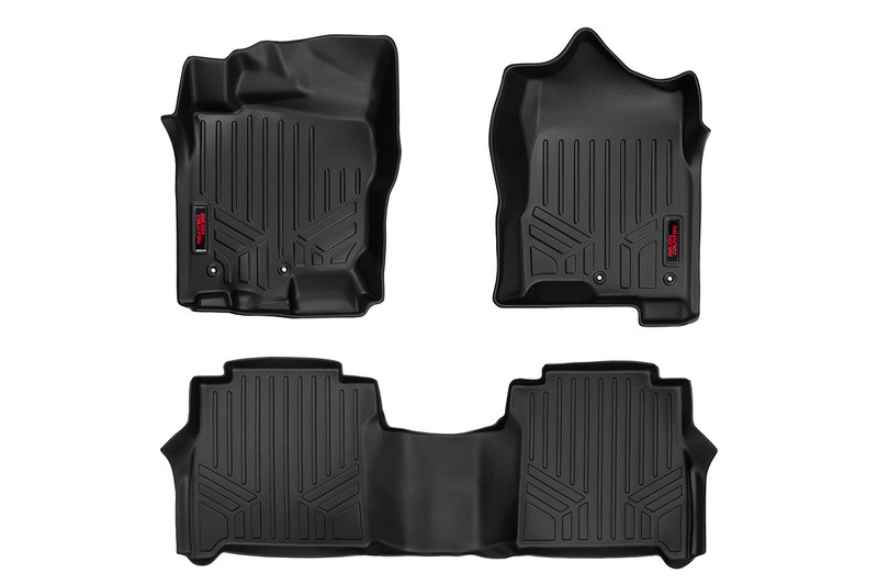 Rough Country Floor Mats, Front/Rear for Nissan Titan 2WD/4WD 17-23, Crew Cab - M-81712