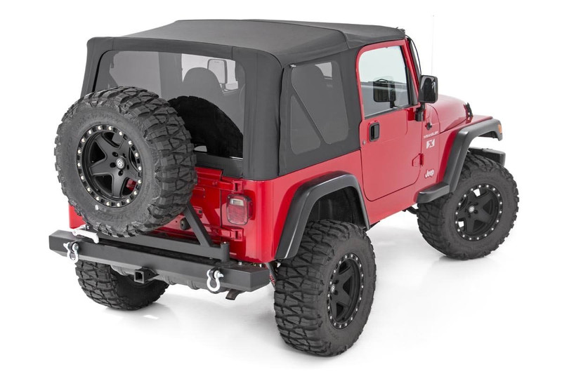 Rough Country Soft Top, Replacement, Half Doors, Black for Jeep Wrangler TJ 97-06 - RC85350.35