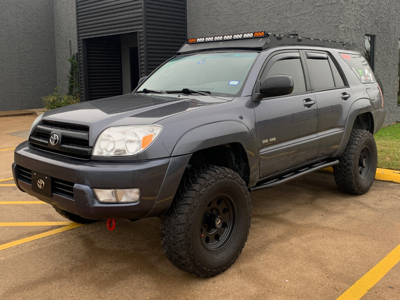 Cali Raised LED 03-09 4Runner Trail Edition Bolt On Rock Sliders No Kick Out Powder Coat - 39302158843946