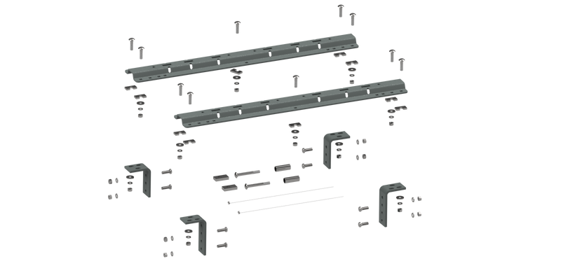 B & W Hitches Universal Mounting Rails For 5th Wheel Hitches - RVR3200