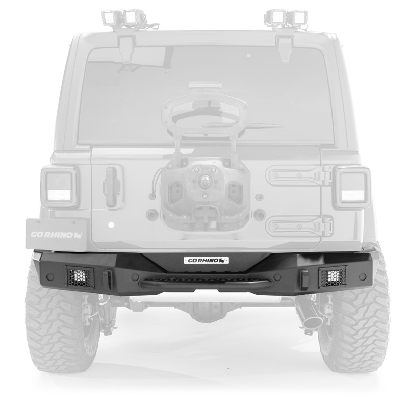 Go Rhino - Rockline Rear Full Width Bumper - Text. Black - 371210T