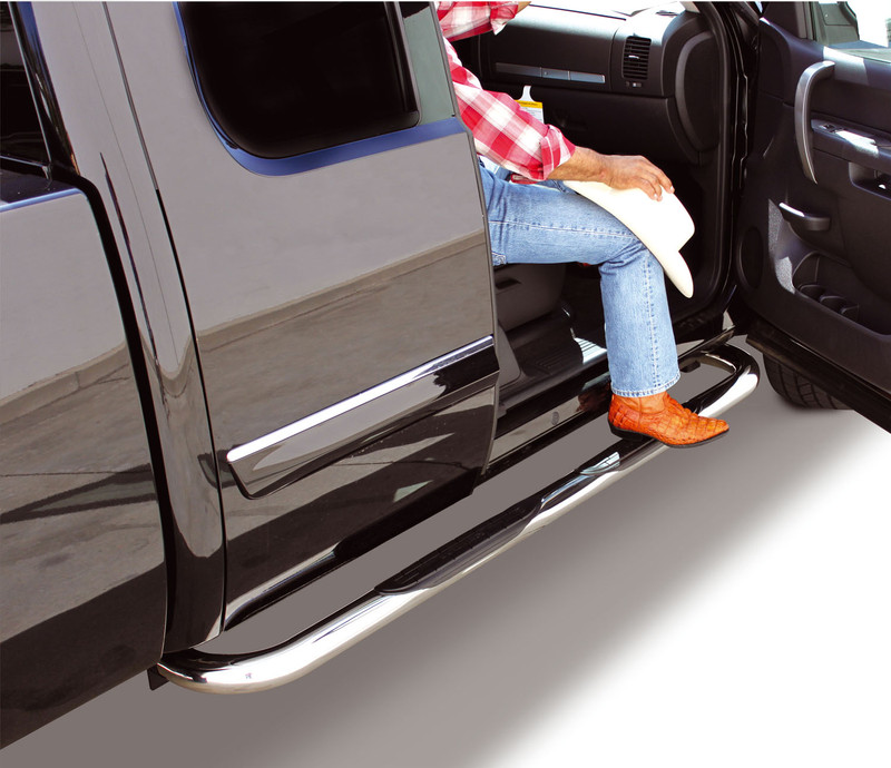 Go Rhino - 4000 Series SideSteps w/Mounts - Pol. Stainless - F-150/Super Duty Ext. Cab - 4156PS