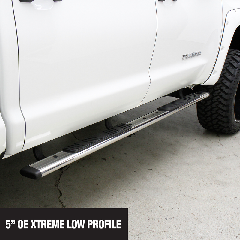 Go Rhino - 5" OE Xtreme Low Profile SideSteps w/Mounts - Pol. Stainless - F-150/Super Duty Standard Cab - 685415552PS