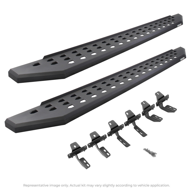 Go Rhino - RB20 Running Boards w/Mounts - Text. Black - Tacoma Crew Cab - 69442987PC