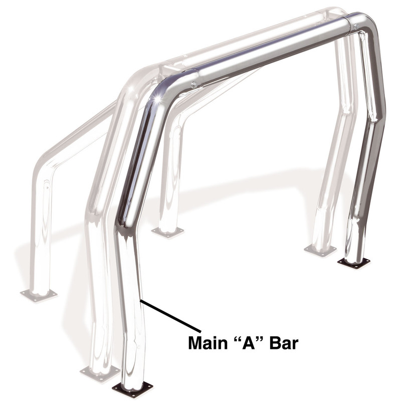 Go Rhino - Bed Bar Compenent - "A" Additional Bar - Chrome - 90001C